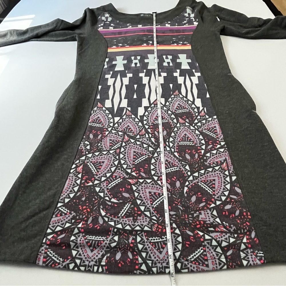 Title Nine Gray and Multicolor Patterned 3/4 Sleeve Dress Size Small - Picture 3 of 10